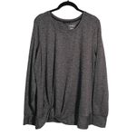 L.L.Bean Long Sleeve Twist Front Top Plus Size 1X Activewear Gray Photo 1