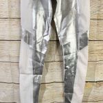Secndnture mesh side panel stretch leggings women Size XS silver/white Photo 2