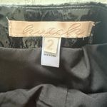 Hutch Anthro  Sherry Skirt Black Faux Patent Shine Notched Hem PU Rayon Blend 2 Photo 3