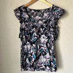 Anthropologie leifsdottir feather silk blouse Black Size 6 Photo 1