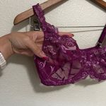 Soma  0115 Sensuous Lace Bra 36C Purple Floral Embroidered Sheer Underwire Photo 1