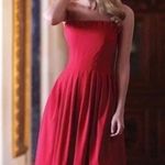 Antonio Melani Red Strapless Pleated Midi Dress Size 6 Photo 2