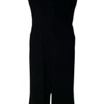 Derek Lam 10 Crosby Size 2 Button Front Cropped Jumpsuit Black Crepe Wide Leg Photo 11