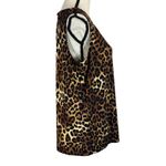 Anne Klein Large Top Leopard Print Stretch Sleeveless Pullover Brown Multicolor Photo 2