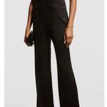 Ramy Brook  Scarlett Black Jumpsuit Size 8 One Shoulder Satin Velvet Wide Leg Photo 13