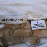 Liz Claiborne Womens Short Cap Sleeve V neck Stretch T shirt White Black Sz S Photo 2