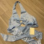 Peppermayo  blue wrap halter top Photo 2