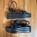 Free People NWOB Harper Platform Puffy Ankle Strap Sandal Leather Black Size 9.5 Photo 5