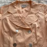 Vintage Barrie Pace Ltd peach 100% pure silk double breasted shift dress, size 6 Orange Photo 4