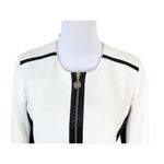 Anne Klein Anne‎ Klein Cream Black Lilly White Colorblock Long Trench Coat Sz XS NWT Photo 3