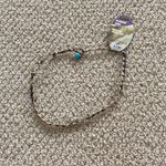 NEW Straw braided Adjustable Choker Necklace with Blue Bead NWT Black Photo 0