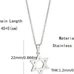 Stainless Steel Magen David Jewish Star on Adjustable 16” Photo 5