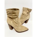 Vince Camuto Ankle Booties Size 7.5 Tan Suede Western Block Heel Boots Photo 4