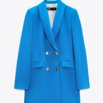 ZARA SS22 BLUE DOUBLE-BREASTED FITTED BLAZER WITH GOLDEN BUTTONS SIZE S BNWT Photo 2
