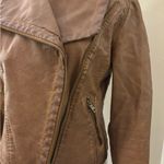Bagatelle Distressed Asymmetrical Brown Faux Leather Size S Photo 12