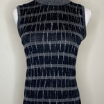 Carlisle  Turtleneck Shell Striped Black Silver Stripe Sz Small Photo 0