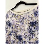 Anthropologie  Purple Floral Short Sleeve Cotton T-Shirt Womens Size Medium Photo 2