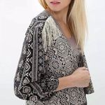 Gimmicks by BKE Buckle Patterned Fringe Western Cropped Blazer Jacket Photo 0