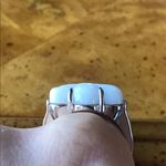 Natural Carved White Jade Sterling Silver Ring Size 9 Discounted Photo 3