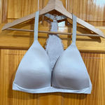 Aerie  Real Sunnie Wireless Bra 38DD Light Grey Lace Racerback Comfort Photo 0