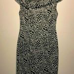 Jones Wear  Dress- Black and White Animal Print Woven Knit Sheath Dress- Size 4 Photo 0