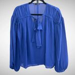 Krisa Revolve Los Angeles Chiffon Blouse in Royal Blue Size XS Photo 0