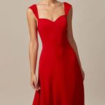 RIHOAS The Red Sweetheart Neck Cap Sleeve Midi Dress Size M Photo 2