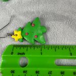 Christmas Tree Drop Earrings Set Of 2 Handmade Polymer Clay & Silver Photo 8