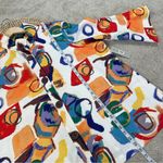 NWT Ali Miles Abstract Paintbrush Design Blouse Top Art to Wear in Multicolor 2X Orange Photo 10