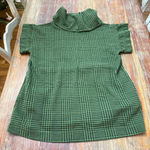 Bryn Walker  Green Black Plaid Tunic Top Cowl Neck Large Cozy Chic Photo 10