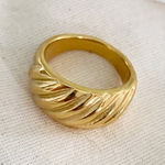 18K Chunky Croissant Gold Statement Ring Photo 0