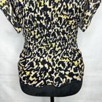 Amanda Uprichard Adrina Smocked Blouse Top Size Small Short-Sleeve Back-Zip Photo 9
