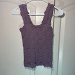 Purple Textured Ruched Tank Top L Stretch Love Letter Cami Inspired Size L Photo 1