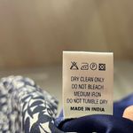 Judith March  Dress Large Blue Orange Beaded Neckline Swing A Line Preppy Lined Photo 9