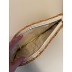 Vintage Straw Basketweave Straw Striped Clutch Tan Photo 6