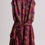 Evereve Floral Print Sleeveless Tie Waist Midi Dress Women's Size M Photo 0