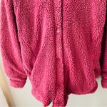 Forever 21 Button Up Sherpa Sweater/Jacket Maroon Sz Small Photo 4