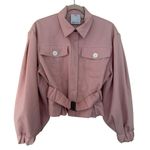 C/Med Collective Belted Crop Jacket Pink Cropped Jacket NWOT Size Small Photo 0