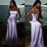 House Of CB House of L D-DD 'Anabella' Orchid Lace Up Maxi Dress NWOT‎ Photo 4