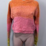 Free People Autumn Sky Combo Gradient Sweater Orange Pink Yellow Colorblock Photo 5