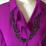 Multi strand glass bead necklace, mixed faux pearls, stone, seed beads Photo 2