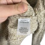 Evereve NWOT  Women’s Raw Edge Cable Knit Sweater in Beige Size L Photo 5