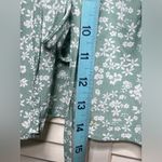 Romwe Floral Mint & White Blouse Short Balloon Sleeve Crop Size M Photo 4