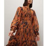 Farm Rio ππ Giraffes Black Puff Sleeve Maxi Dress ~ Giraffe Print Small S NWOT Photo 10