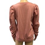 Jolie & Joy By FCT Puff Pearl Accent Shoulder Long Sleeve Sweatshirt Womens S Pink Photo 2