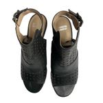 Johnston & Murphy Braley Perf Wedge Black Peep Toe Cage Sandals 7M Preppy Photo 3