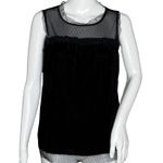 Loft Shirt Women Small Black Mesh Lace Blouse Neutral Minimal Gothic Whismygoth Photo 0