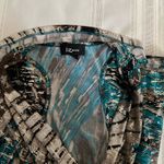 Iz Byer Turquoise and Black Patterned Blouse Photo 8