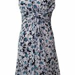 Papillon Womens M Daisy Print Knot Front Dress in Navy Daisy NEW Photo 0