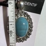 Bead Landing Oval Necklace Pendant Silver and Turquoise Jewelry Making Blue Photo 6